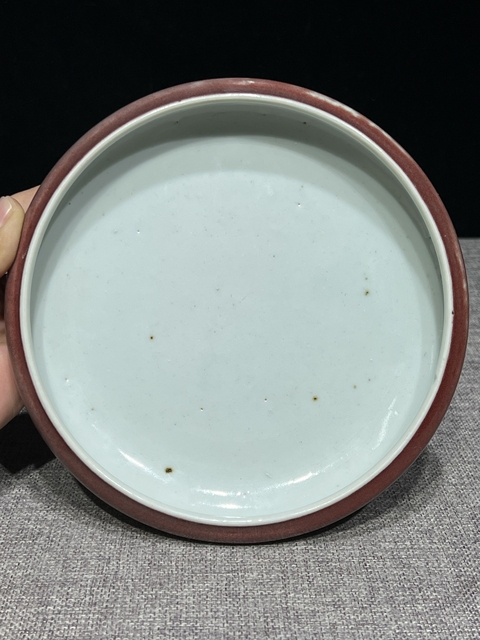 古玩陶瓷紅釉洗真品鑒賞圖