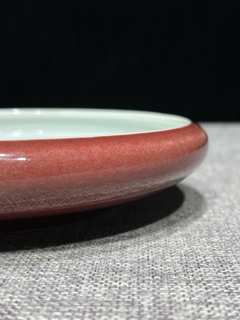 古玩陶瓷紅釉洗真品鑒賞圖