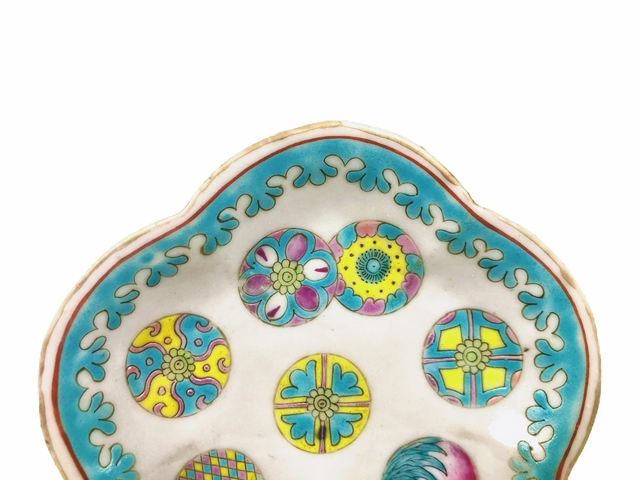 古玩陶瓷清同治·粉彩皮球花花口貢盤真品鑒賞圖