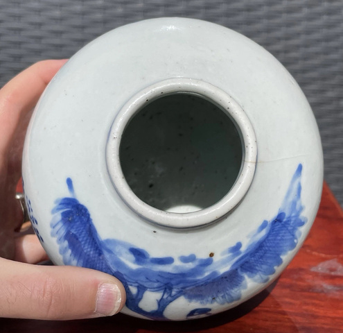 古玩陶瓷人物紋青花罐真品鑒賞圖
