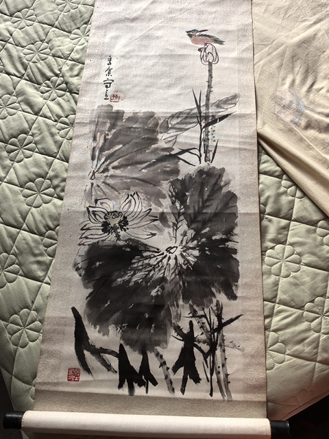 古玩字畫孫季康花卉立軸真品鑒賞圖