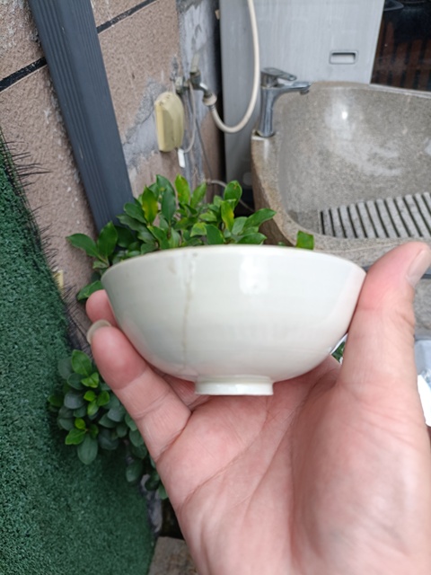 古玩陶瓷定窯刻萱草紋茶碗真品鑒賞圖
