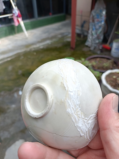 古玩陶瓷定窯刻萱草紋茶碗真品鑒賞圖