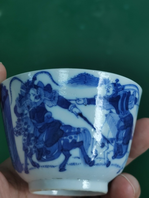 古玩陶瓷晚清·青花空城計故事圖杯拍賣,當前價格3300元