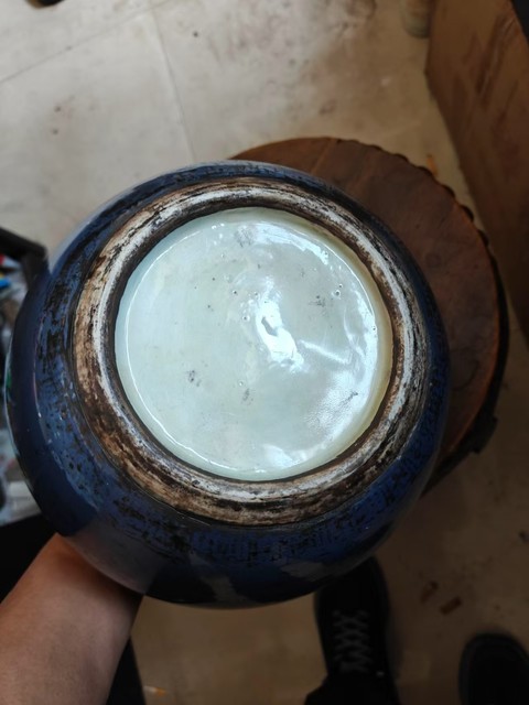 古玩陶瓷祭蘭釉描金龍紋罐真品鑒賞圖