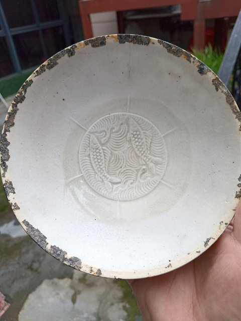 古玩陶瓷館藏級珍品南宋青白釉雙魚賞盤拍賣，當前價格1980元