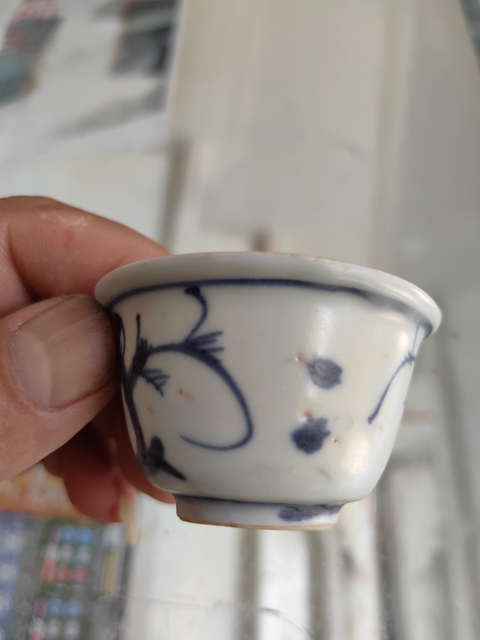 古玩陶瓷青花花鳥紋杯真品鑒賞圖