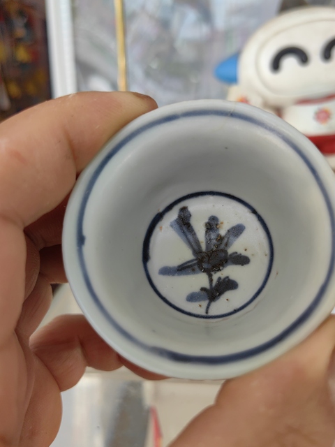古玩陶瓷青花花鳥紋杯真品鑒賞圖