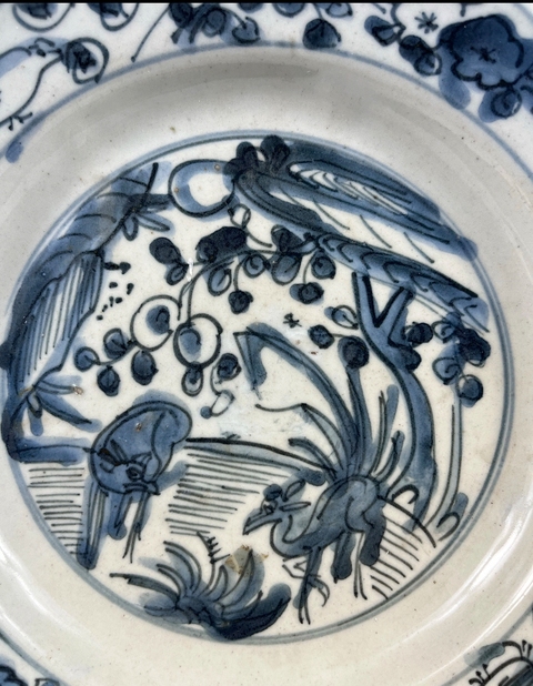 古玩陶瓷鹿紋青花盤真品鑒賞圖