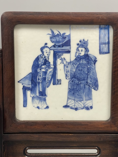 古玩陶瓷青花人物故事瓷板真品鑒賞圖