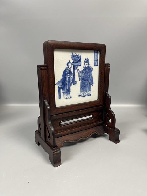 古玩陶瓷青花人物故事瓷板真品鑒賞圖