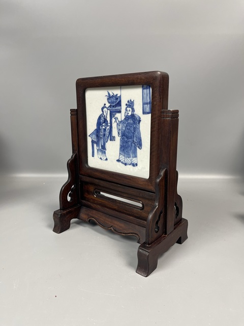 古玩陶瓷青花人物故事瓷板真品鑒賞圖