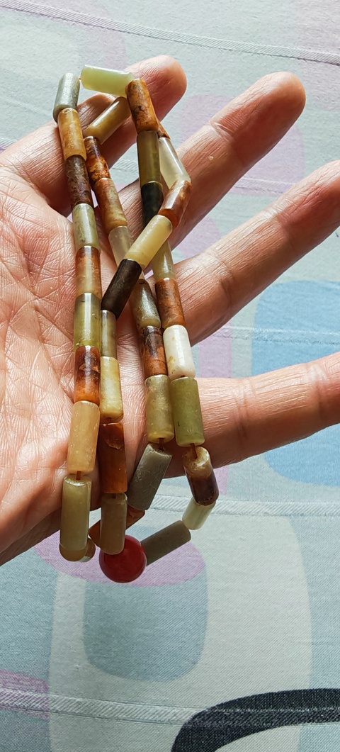古玩玉器戰漢時期岫玉管子真品鑒賞圖