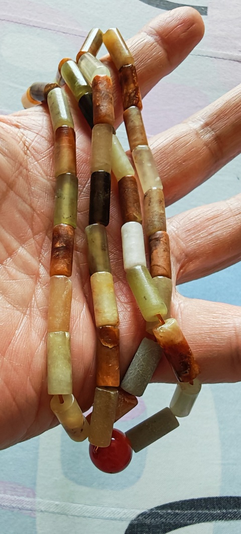 古玩玉器戰漢時期岫玉管子真品鑒賞圖