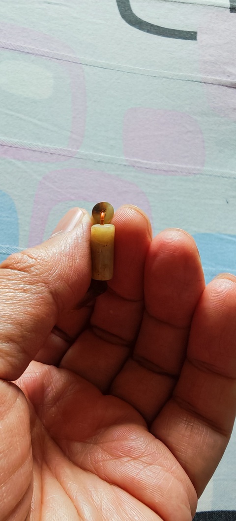 古玩玉器戰漢時期岫玉管子真品鑒賞圖