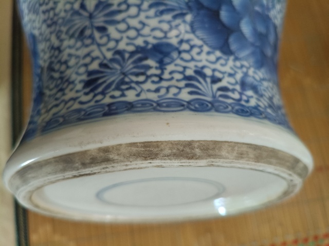 古玩陶瓷花卉紋青花將軍罐真品鑒賞圖