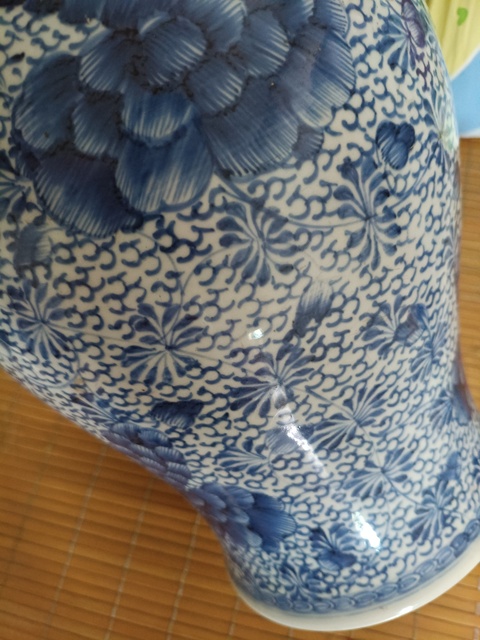 古玩陶瓷花卉紋青花將軍罐真品鑒賞圖