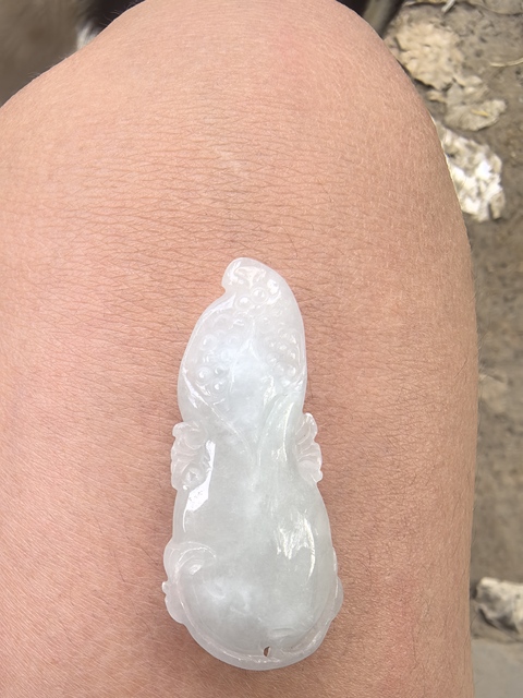 古玩玉器翡翠“福如意”掛墜拍賣，當前價格450元