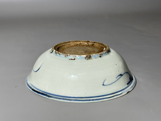 古玩陶瓷明晚期·青花一路連科紋碗真品鑒賞圖
