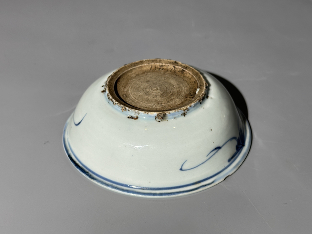 古玩陶瓷明晚期·青花一路連科紋碗真品鑒賞圖