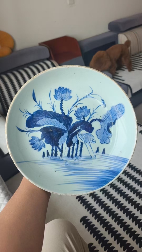 古玩陶瓷一路連科青花盤真品鑒賞圖