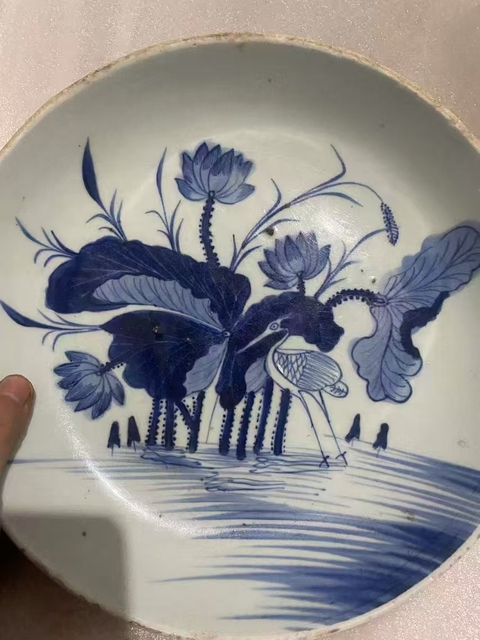 古玩陶瓷一路連科青花盤真品鑒賞圖