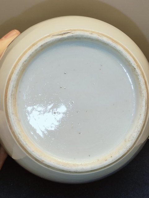 古玩陶瓷清代，精品通景山水人物青花罐拍賣，當前價格3999元