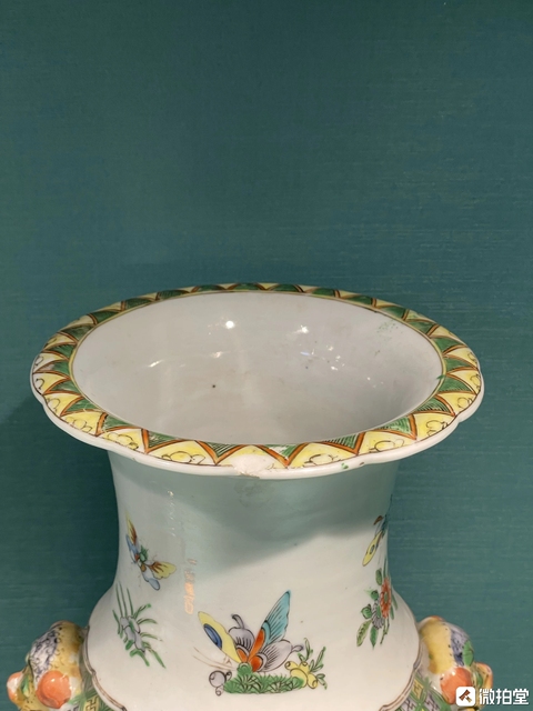古玩陶瓷廣彩花鳥雙耳瓶拍賣，當(dāng)前價格5500元