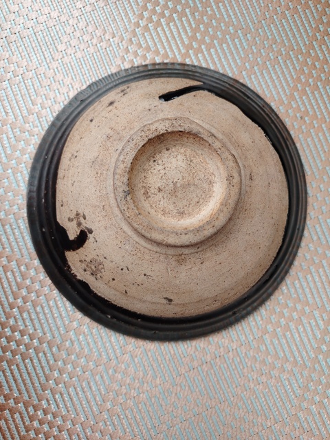 古玩陶瓷元代.黑釉鐵銹花葵口碗拍賣，當前價格2800元