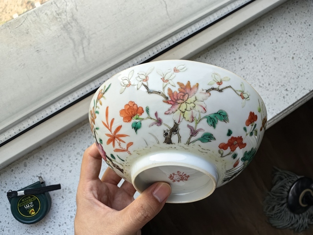 古玩陶瓷粉彩花卉碗拍賣,當前價格5000元