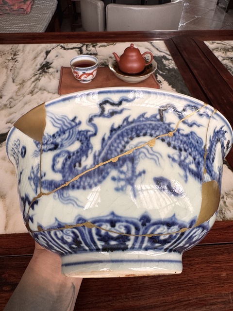 古玩陶瓷龍紋青花碗真品鑒賞圖