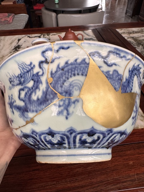 古玩陶瓷龍紋青花碗真品鑒賞圖