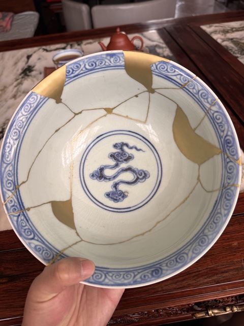 古玩陶瓷龍紋青花碗真品鑒賞圖