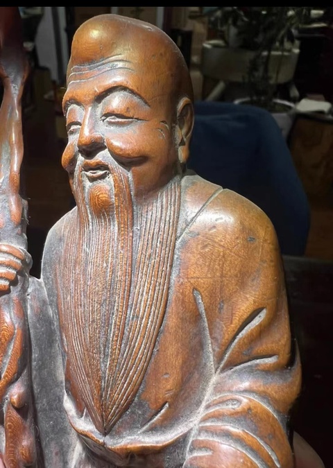 古玩雜項木雕人物真品鑒賞圖