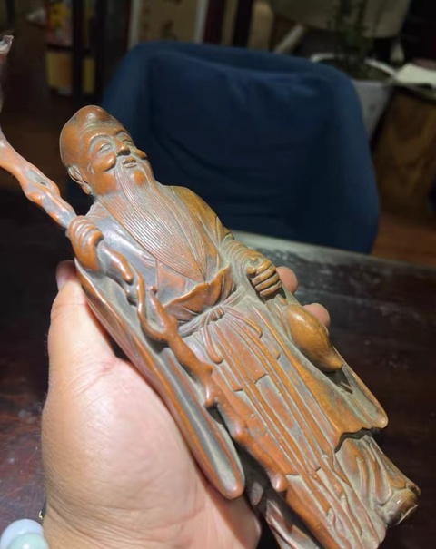 古玩雜項木雕人物真品鑒賞圖
