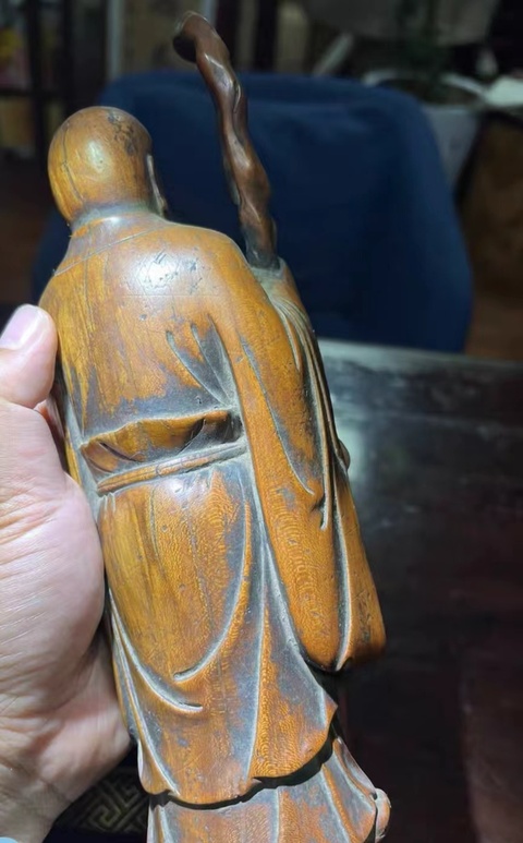 古玩雜項木雕人物真品鑒賞圖
