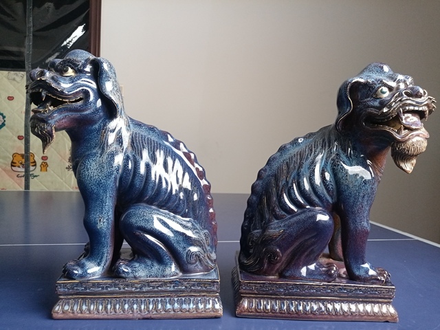 古玩陶瓷窯變釉瑞獸真品鑒賞圖