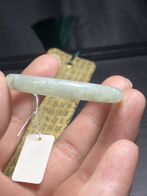古玩玉器（放漏）清代天然翡翠“素紋環”拍賣，當前價格1500元
