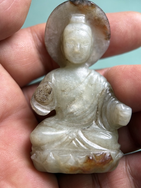古玩玉器六朝玉佛像真品鑒賞圖