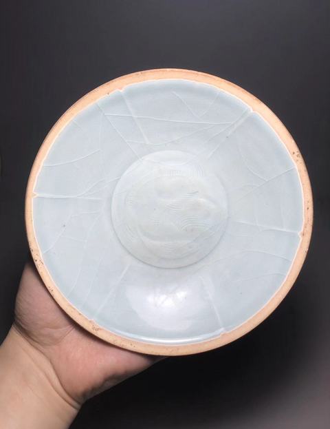 古玩陶瓷宋，湖田窯影青釉六出筋雙魚盤拍賣，當(dāng)前價(jià)格4000元