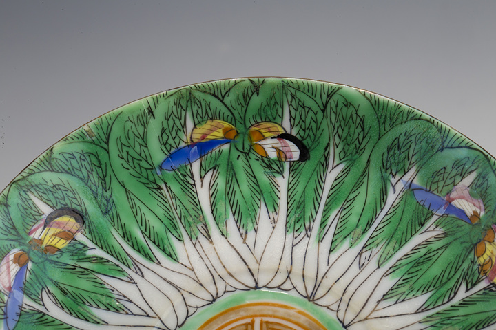 古玩陶瓷民國·粉彩白菜紋盤真品鑒賞圖