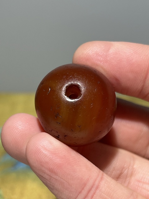 古玩玉器瑪瑙圓珠真品鑒賞圖