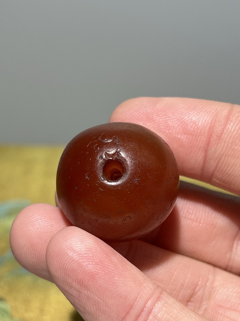 古玩玉器瑪瑙圓珠真品鑒賞圖