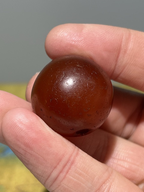 古玩玉器瑪瑙圓珠真品鑒賞圖
