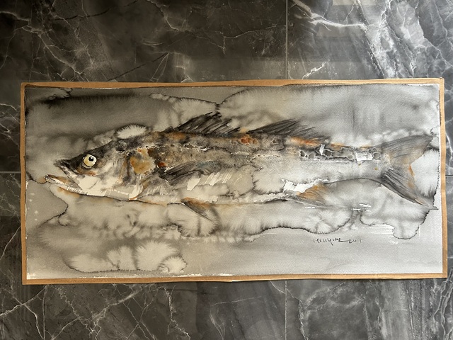 古玩字畫侯岳靜物寫生真品鑒賞圖