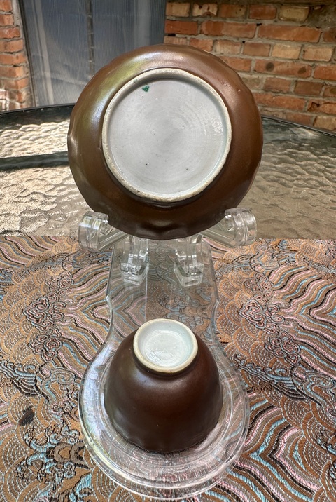 古玩陶瓷雍正外紫金釉內粉彩過墻龍花口杯碟套拍賣，當前價格7888元