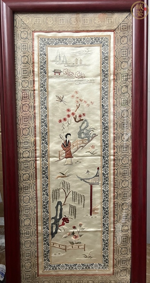 古玩雜項刺繡條屏拍賣，當前價格500元