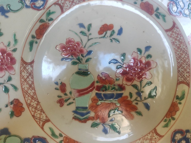 古玩陶瓷博古花卉紋粉彩盤拍賣,當前價格2800元