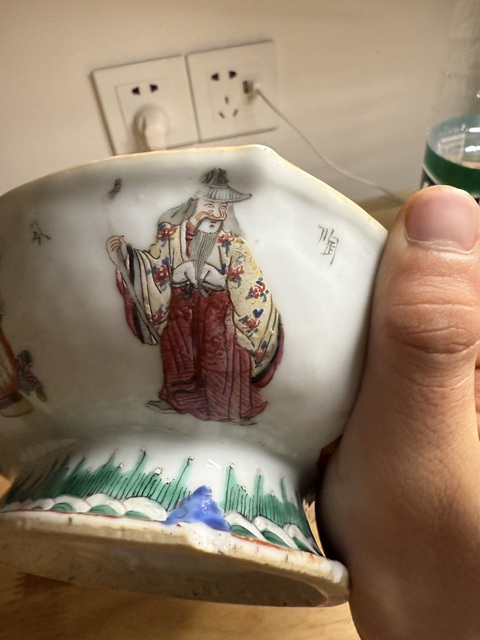 古玩陶瓷粉彩無(wú)雙譜貢盤(pán)真品鑒賞圖