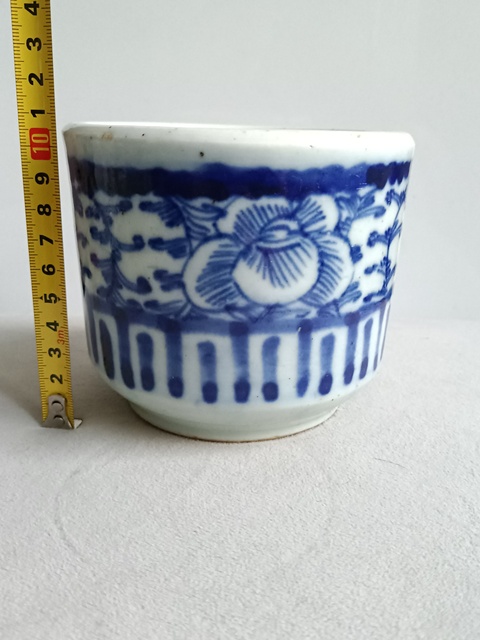古玩陶瓷大尺寸青花纏枝花紋香爐拍賣，當前價格1235元